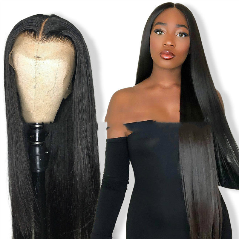 4x4/5x5/13x4 Lace Front Closure Wig Black  Color Wig Straight Human Hair Wigs 180% Density Lace Wigs