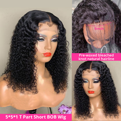 Wig By Sassy Loose Deep Wave Short Bob Wig Jerry Curly Human Hair Wigs