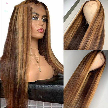 Highlight P4/27 Wig Deep Wave 13x4 Lace Front Wigs Honey Blonde straight Human Hair Wigs