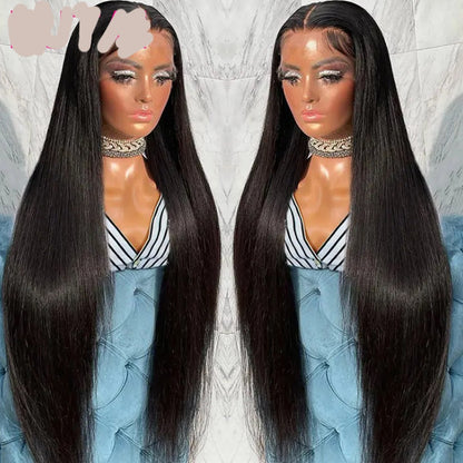 12A4x4  Black Human Hair Lace Wig Straight Hair