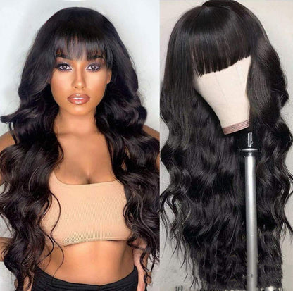 Glueless Body Wave Human Hair Wig With Bangs