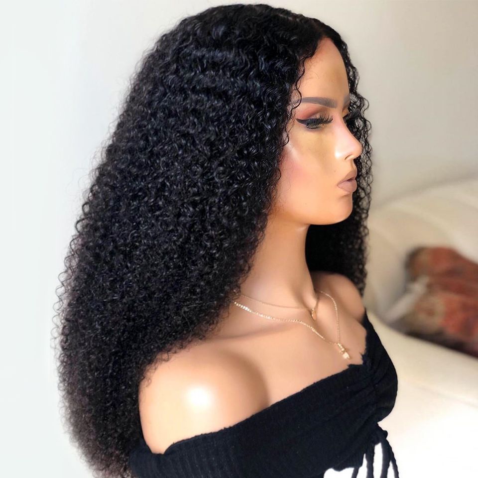 Kinky Curly Wig Lace Front  210% Density Human Hair