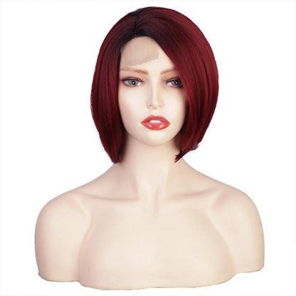 Transparent Lace Red Wine Bob Human Hair