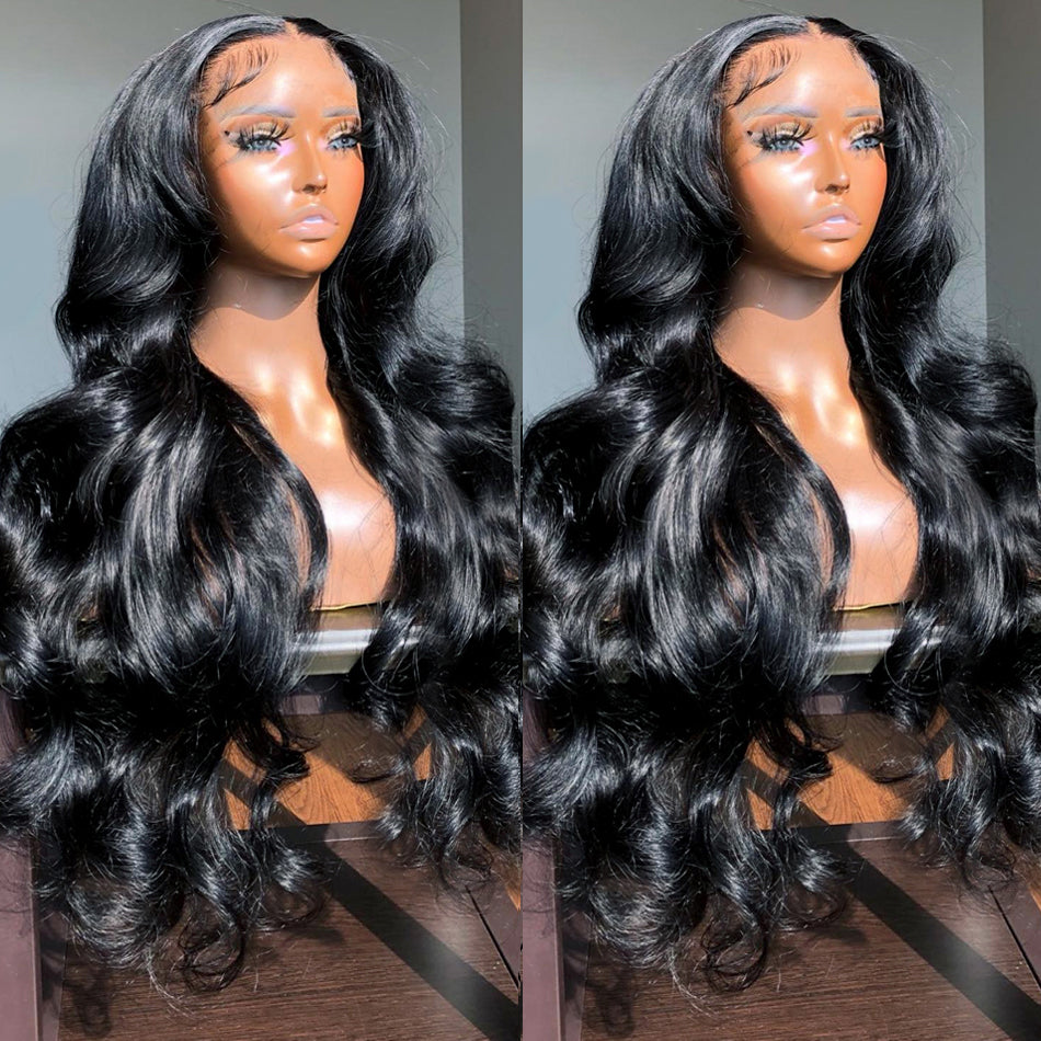 Inch Body Wave Lace Front Human Hair Wigs Peruvian Loo